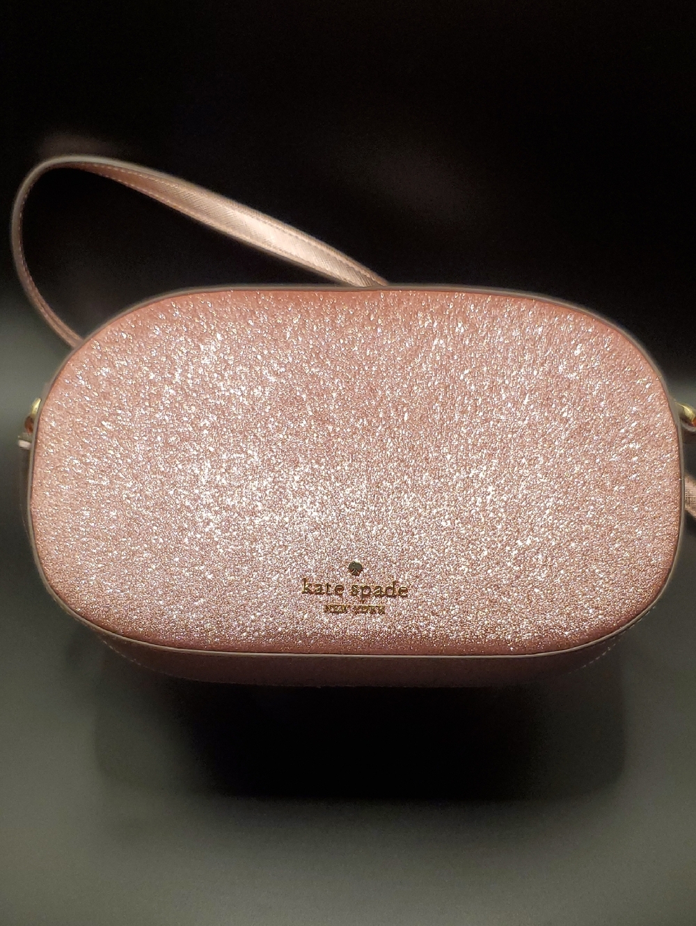 Kate Spade Blush Glitter Oval Crossbody Bag